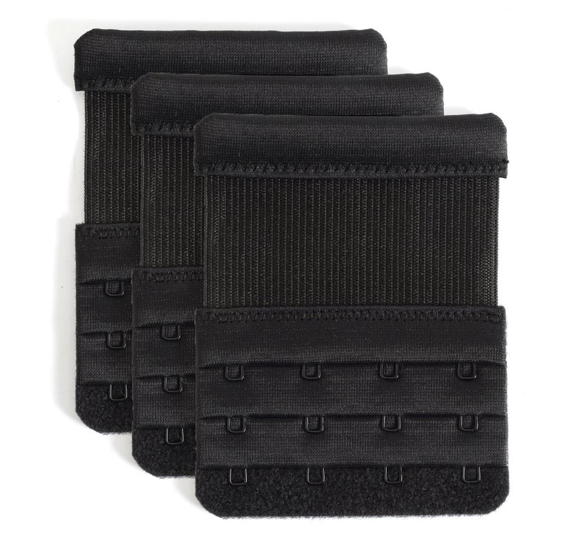 YARBAR Bra Extenders 4 Hook Soft Stretchy Bra Extension Strap Comfortable Pack of 3 - Image 1